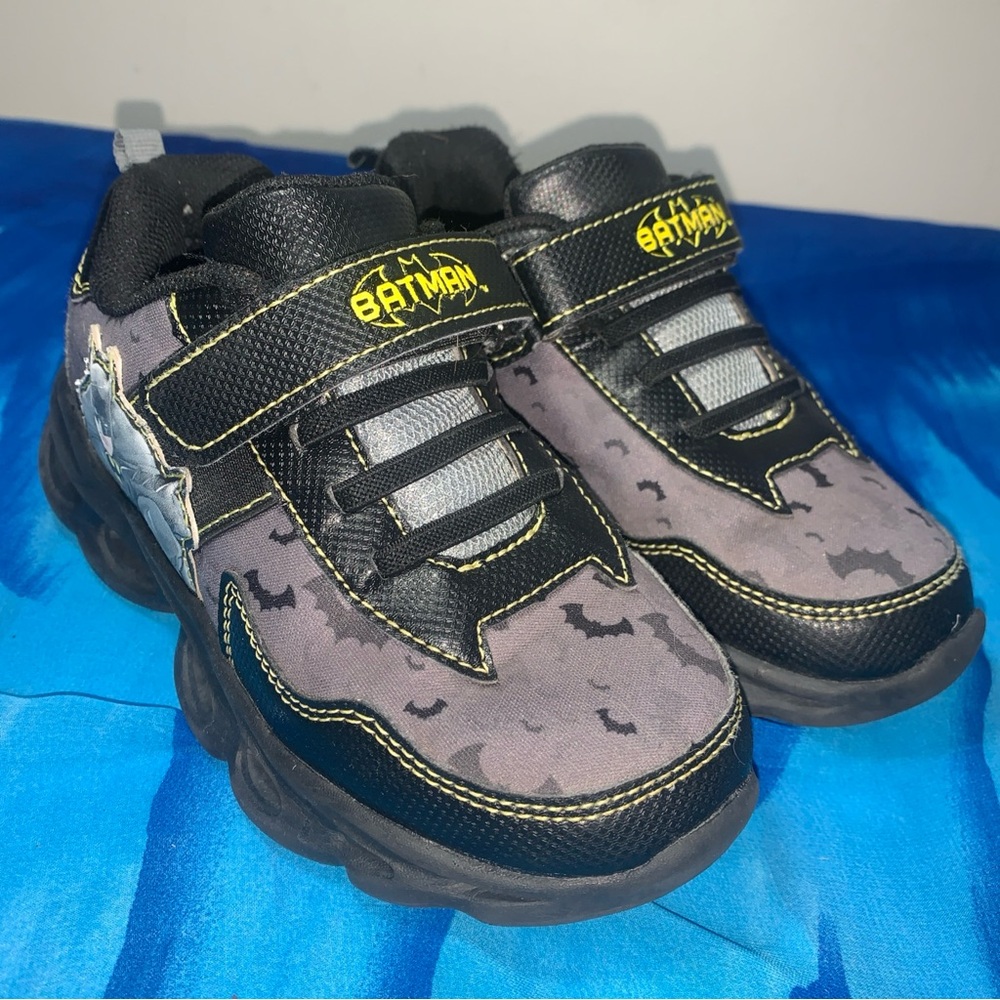 Batman Black and Gray Sneakers with Hook & Loop Straps